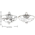 Plum Blossom Folding Fan Connector in Silver Tone Jewelry Making Component view 1