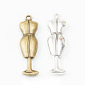 Dress Form Mannequin Metal Charms in 2 Pictured Finishes view 1