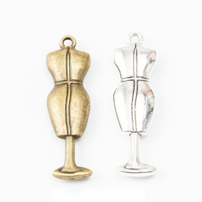 Dress Form Mannequin metal pieces shown in the available finishes.