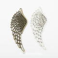 Detailed Feathered Wing Charm In 2 Metal Finishes For Jewelry Making view 1