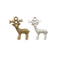 Antique Finish Textured Reindeer Metal Charms in Two Colors view 1