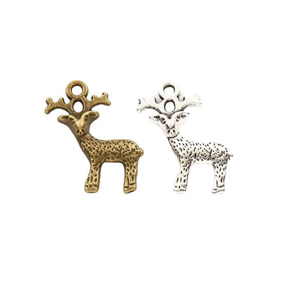 Group view of a textured reindeer silhouette with branching antlers and a top hanging loop