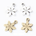 Five Petal Flower Metal Charms in Two Antique Metal Finishes view 1