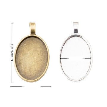 Oval Cabochon Tray in 2 Metal Finishes for Jewelry Making