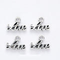 Script Love Word Metal Charm in 1 Pictured Finish Jewelry view 1