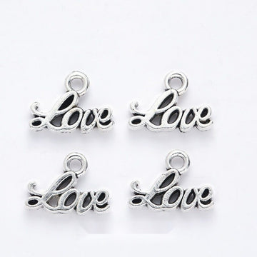 Script Love Word Metal Charm in 1 Pictured Finish Jewelry