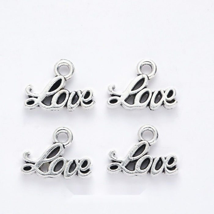 Script Love Word Metal Charm in 1 Pictured Finish Jewelry