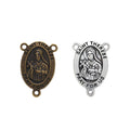 Saint Mary Oval Connector Charms in Two Antique Finishes view 1