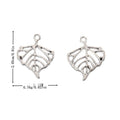 Openwork Heart Shaped Leaf Metal Charm Pendant Jewelry Making Component view 1