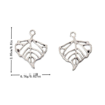 Openwork Heart Shaped Leaf Metal Charm Pendant Jewelry Making Component