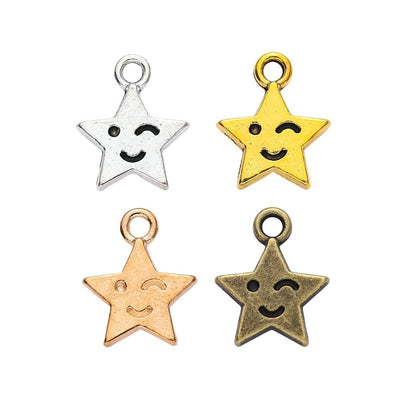 Five-point star with a smiling face shown across the available finishes