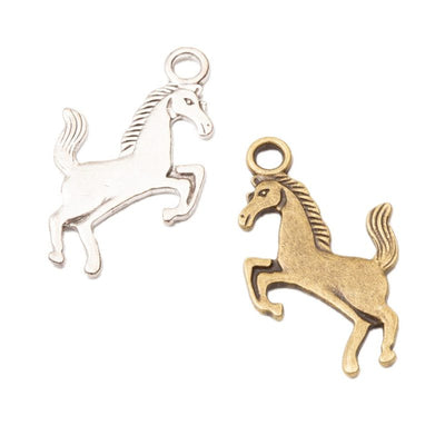 Rearing Horse Charm grouped finish options on a white background