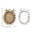 Bird Frame Oval Cabochon Settings in Antique Bronze, Antique Silver view 1