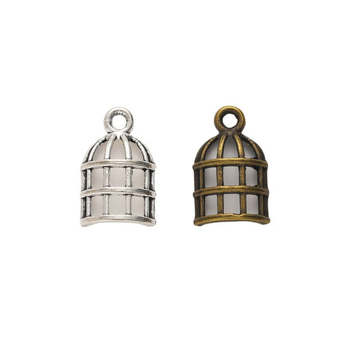 Birdcage charm shown in grouped front views