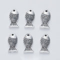 Scaly Fish Detailed Metal Charm in 1 Finish for Crafting view 1