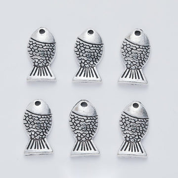 Scaly Fish Detailed Metal Charm in 1 Finish for Crafting