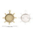 Ship Wheel Round Cabochon Settings in Antique Bronze, Antique Silver view 1