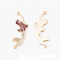 Enamel Mermaid Metal Charm Burgundy Mermaid Craft Supply view 1