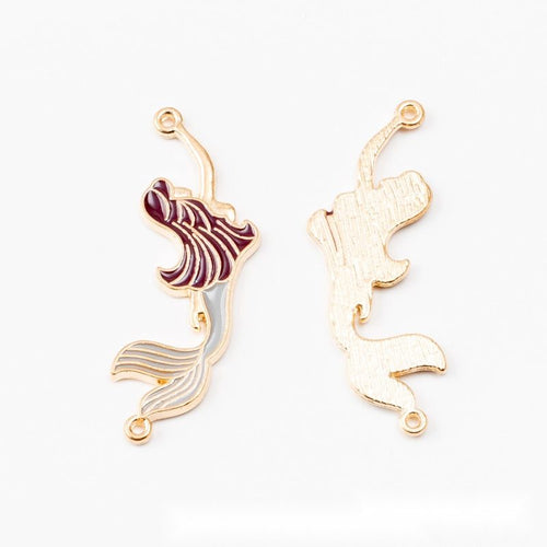 Enamel Mermaid metal component, front grouping showing the available finishes.