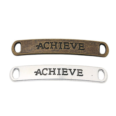 Achieve Word Bar Two-Loop Metal Connector shown in the available visible finishes