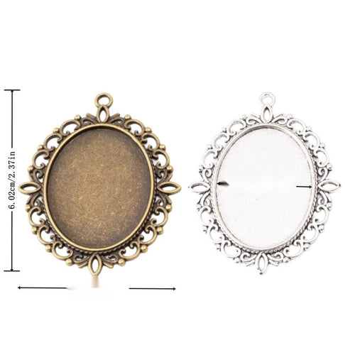 Ornate Oval Cabochon Setting front product view