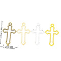 Outline Cross Metal Pendant Charms in 4 Distinct Finishes view 1