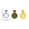 Small Floral Round Cabochon Settings in Three Metal Finishes view 1