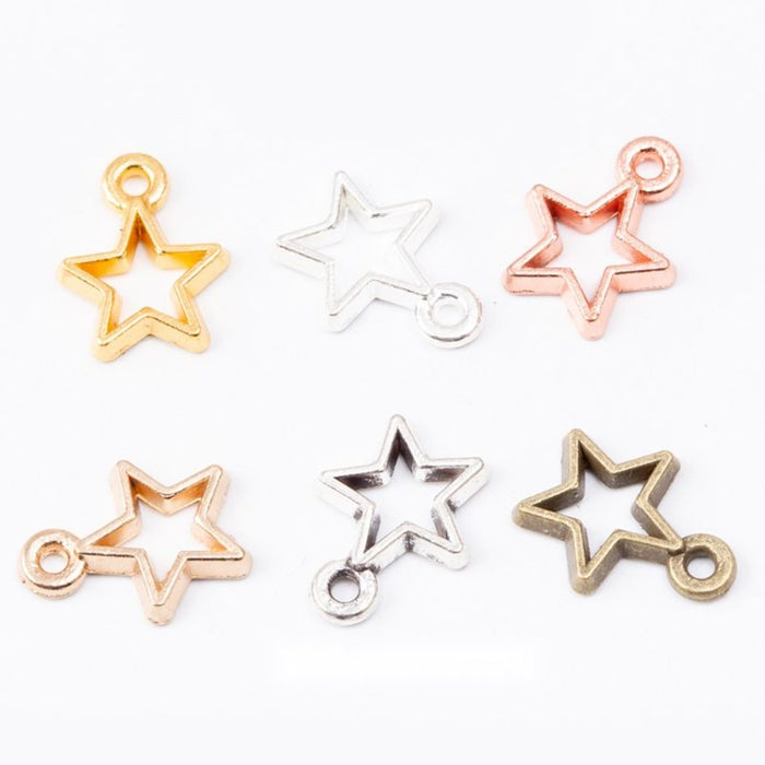 Vintage Finish Metal Open Star Connectors in 6 Style Options