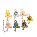 Spiral Rose Metal Charm in 7 Pictured Finishes Jewelry view 1
