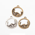 Mermaid In Round Frame Charm Metal Jewelry Making Component view 1