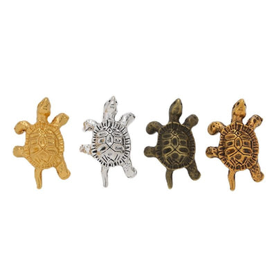 Textured Turtle Metal Charm Pendant shown in the available visible finishes