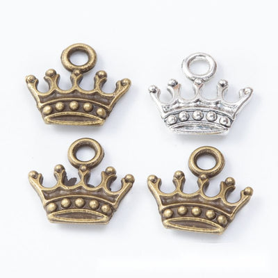 Front view of small crown charm showing finish variation 1