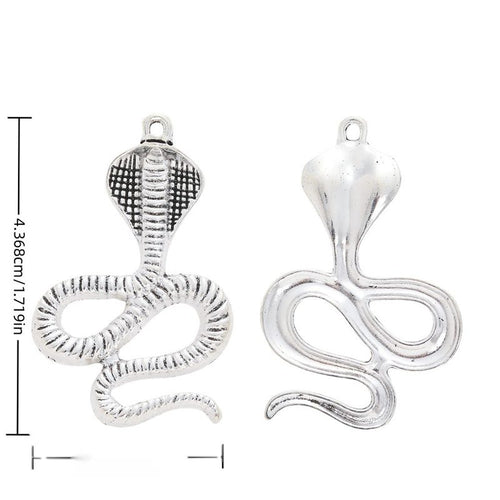 Cobra Snake metal charm displaying front and reverse sides