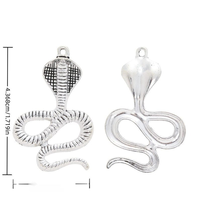 Cobra Snake Vintage Metal Charm Pendant for Jewelry Making