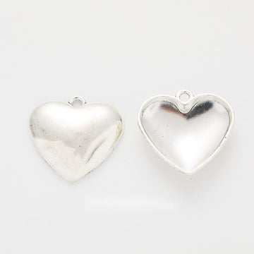 Silver Tone Heart Locket Charms in 2 Pictured Styles