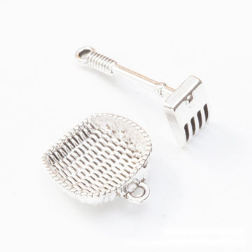 Mini Rake And Dustpan Charms Metal Jewelry Making Pieces