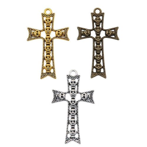 Finish assortment shown together of the skull inset cross charm