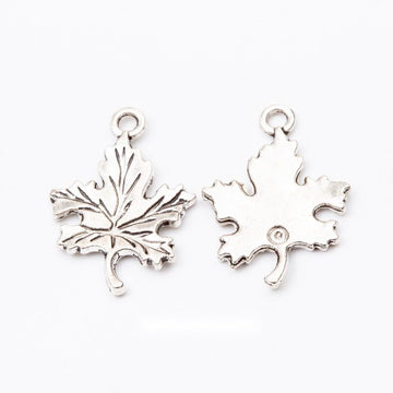 Detailed Maple Leaf Charm Metal Jewelry Making Component