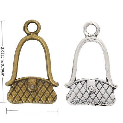 Front view of quilted handbag charm showing finish variation 1