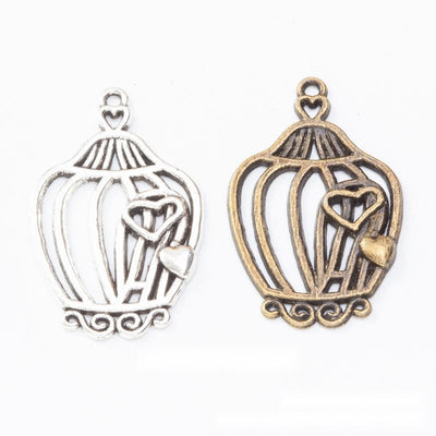 Birdcage Charms showing assortment on a white background