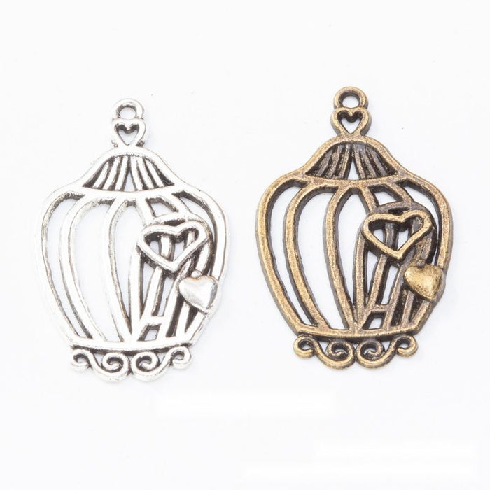 Vintage Birdcage Charms in Multiple Finishes for Jewelry Making