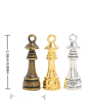 Chess Bishop Metal Charm in 3 Distinct Finishes for Jewelry Making