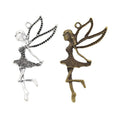 Dancing Fairy Metal Charms in Antique Bronze and Silver Finishes view 1