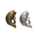 Curved Fish Charm In 2 Metal Finishes For Jewelry Making view 1