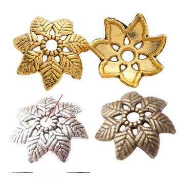 Vintage Openwork Leaf Bead Cap in 3 Finishes for DIY Jewelry Making
