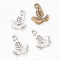 Openwork Flying Bird Charms in Two Antique Metal Finishes view 1