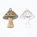 Spotted Mushroom Metal Charms in Antique Bronze and Silver view 1
