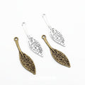 Filigree Long Leaf Metal Charms in Two Antique Finishes view 1
