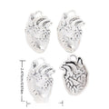 Anatomical Heart Charm in Antique Silver for Jewelry Making view 1