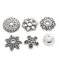 Assorted Antique Silver Floral Bead Caps in Six Designs view 1